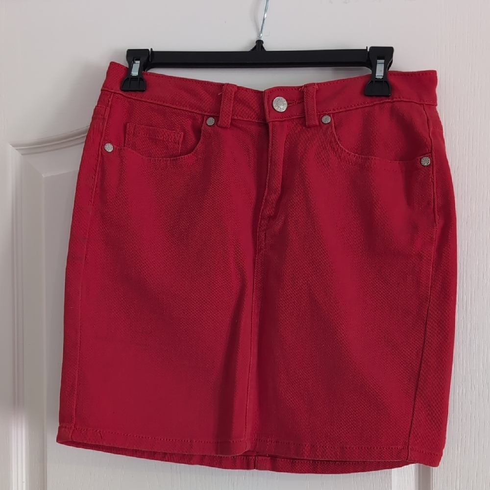 Fresh Red Mini Pencil Skirt Casual